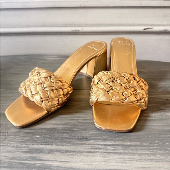 Marc Fisher Gold Woven Heels - Picture 7 of 7